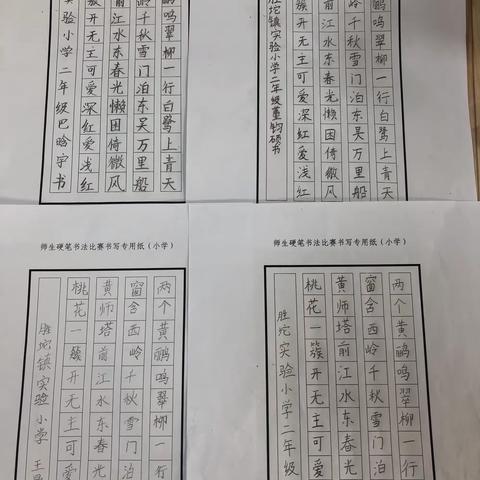 胜坨镇实验小学举行“写好中国字，练好基本功”师生硬笔书法比赛活动