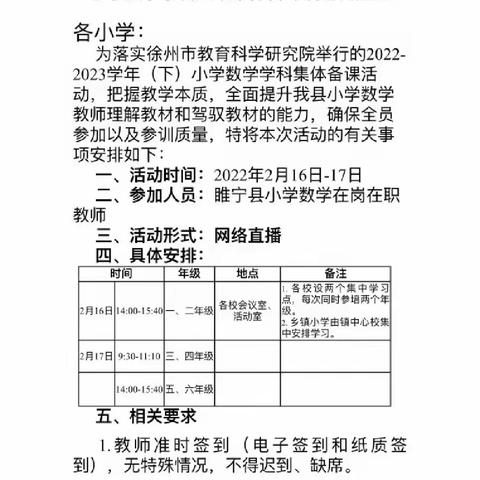 撷数学学习之重彩，绘数学集体备课之美篇——县二小参与徐州市小学数学学科集体备课活动记录