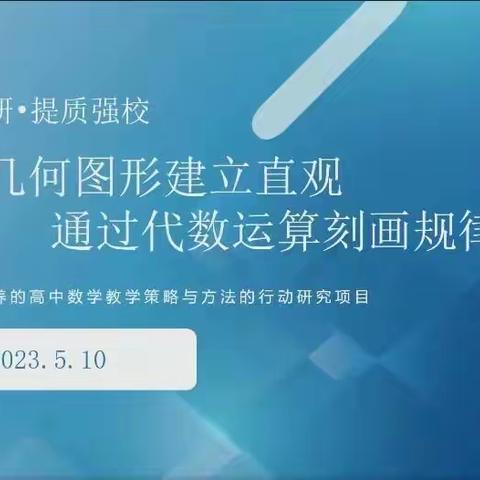 利用几何图形建立直观 通过代数运算刻画规律（B版）——《基于核心素养的高中数学教学策略与方法行动研究