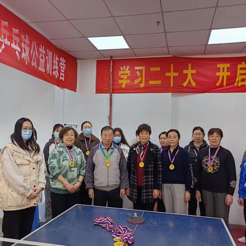 开训喜迎佳节    尽显巾帼风采       一一东台市东台镇第八届社区女子乒乓球公益训练营开营