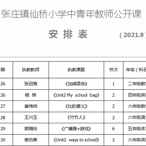 展课堂之美，促教师成长——张庄镇仙桥小学开展青年教师展示课活动