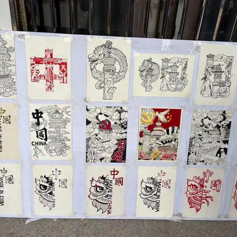 鹿邑县伯阳双语学校举办“迎国庆”书画比赛