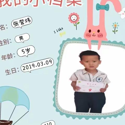 爱幼赞博远幼儿园爱赞二班 张誉炜宝贝成长档案