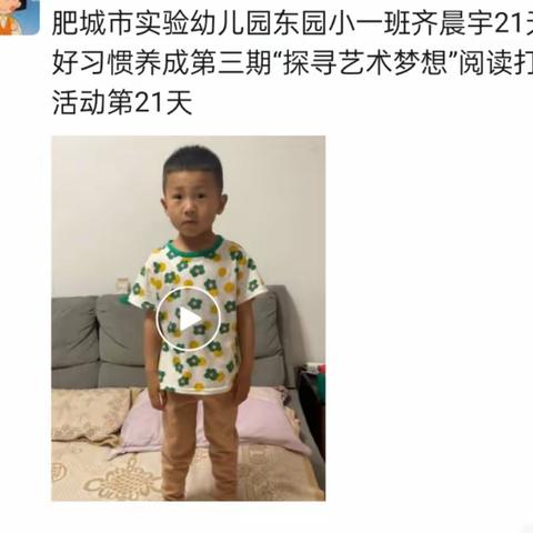 探寻艺术梦想——肥城市实验幼儿园东园小一班第三期21天好习惯打卡活动纪实