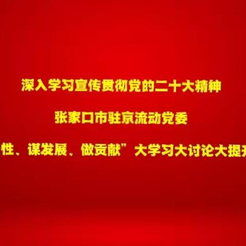 张家口市驻京流动党委开展大学习、大讨论、大提升活动