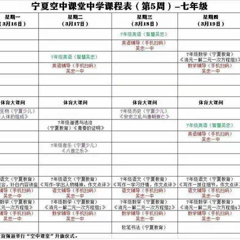 吴忠三中――空中课堂软笔书法课程学习以及课后作业辅导（第五周）