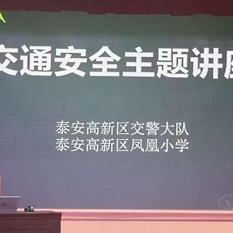 “关注学生交通安全，树立安全出行意识”凤凰小学交通安全主题教育讲座