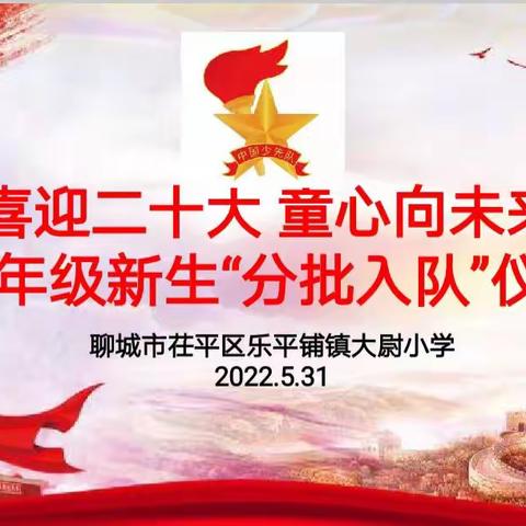 喜迎二十大，童心向未来——乐平铺镇大尉小学分批入队仪式