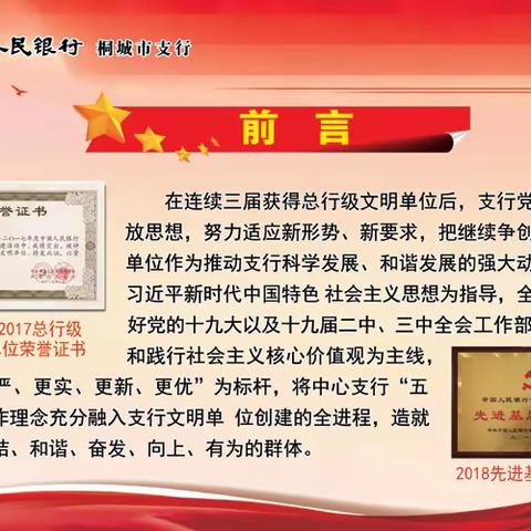 人民银行桐城市支行2018-2020文明单位创建