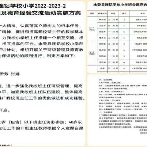 “共筑德育阵地    慧聚育人之路”——连铝学校小学班会课展示活动