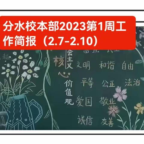 【固始县分水亭镇中心校校本部】2023年2月第1周工作简报