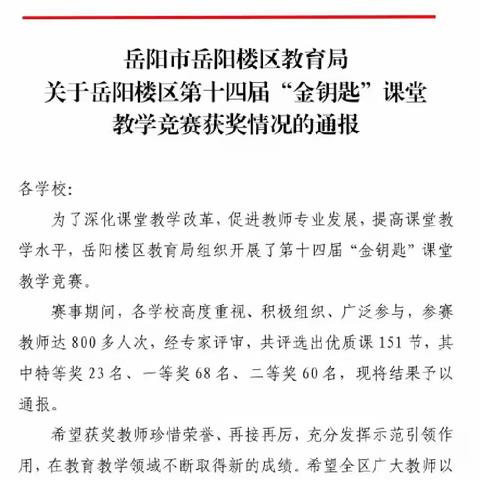 喜报|恭喜我校鄢姿老师荣获“金钥匙”课堂教学竞赛英语学科一等奖！