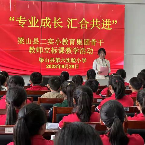 专业成长 汇合共进——梁山县第二实验小学教育集团骨干教师立标课教学活动