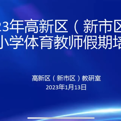 思维的碰撞，智慧的火花——高新区（新市区）体育寒假培训学习