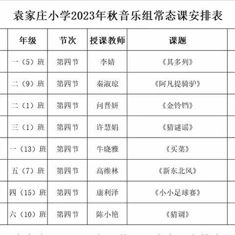 【博雅 • 袁小】研音韵之美 悟教习之声 ─ 2023秋音乐组常态课活动