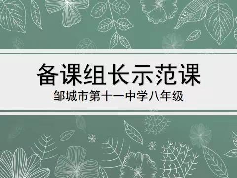 活力课堂展高效，润物无声共成长                  ——邹城十一中学八年级备课组长示范课活动