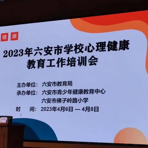 2023年六安市学校心理健康教育工作培训会Ⅰ