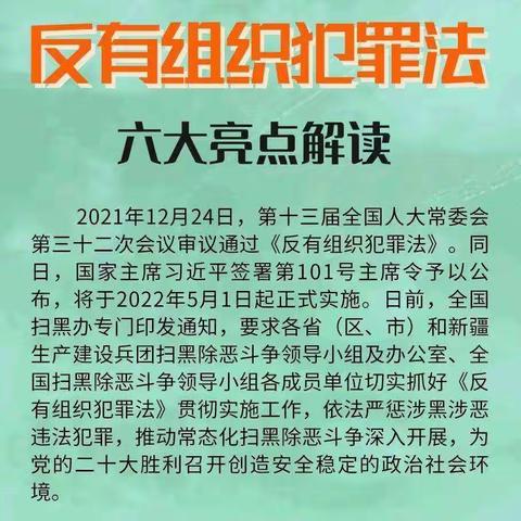 普法宣传｜反有组织犯罪法