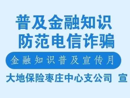 大地保险枣庄中心支公司金融知识普及月宣传活动