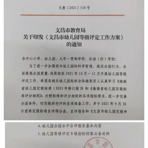 迎评定，促提升——文昌市昌洒中心幼儿园迎等级评定工作