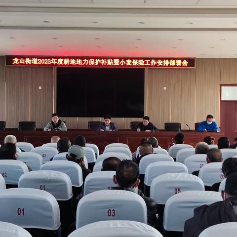 龙山街道召开2023年度耕地地力保护补贴暨小麦保险工作安排部署会