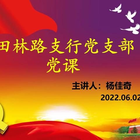 漕河泾田林路支行党支部积极召开学习党的十九届六中全会精神主题党课