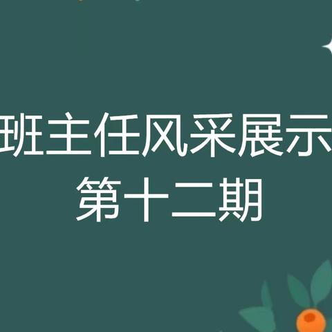 汝州市实验小学丹阳校区班主任风采展示第十二期