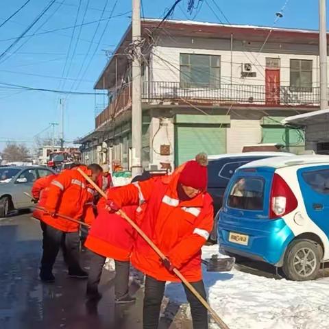 古贤镇支村集体清雪行动