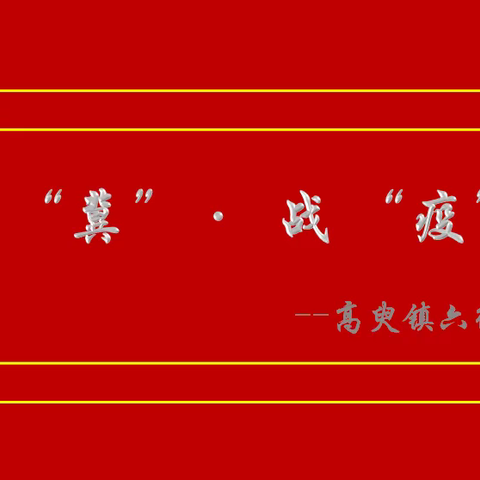 高臾镇六街村新冠肺炎疫情志愿者