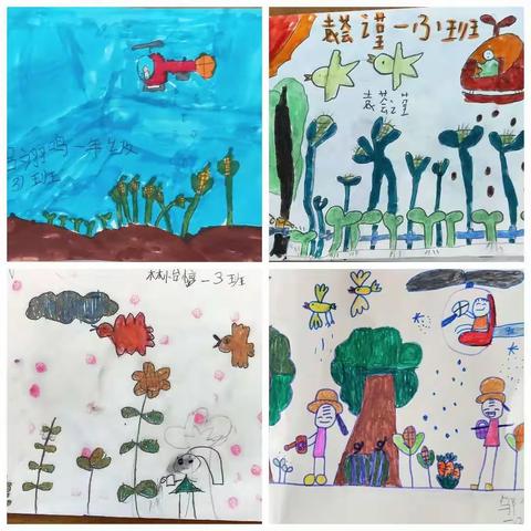 一3班《2长呀长》绘画作品