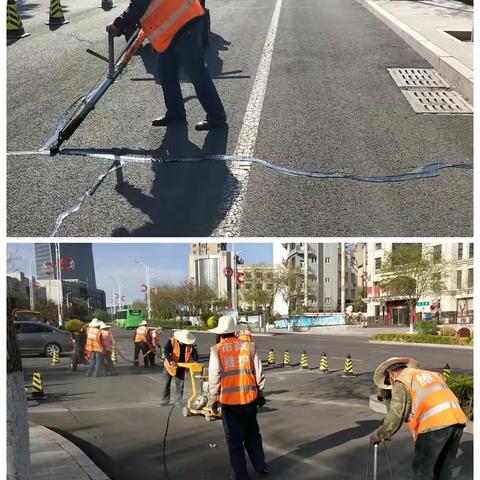 【相约冬奥—扛红旗、当先锋】下花园区住房和城乡建设局做好城市道路维护，开展道路补缝