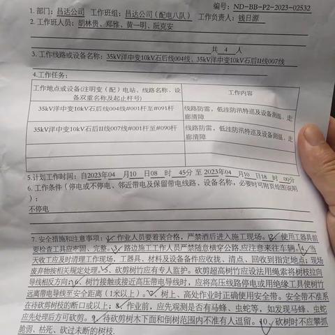 国网宁德供电公司洋中镇供电所 10kV石后线004线、10kV石后II线007线  防雷、防汛设备测温及巡视清障