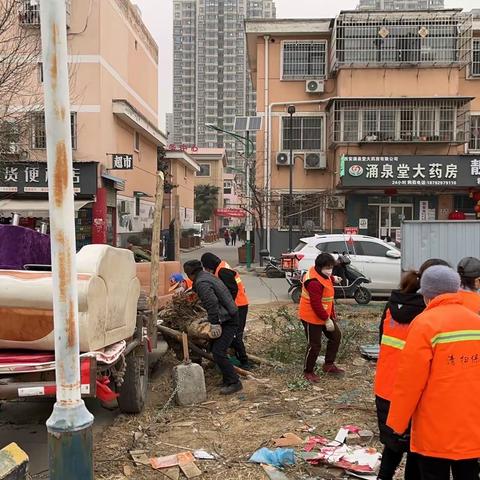 余家庄社区 迎新年环境卫生大扫除！