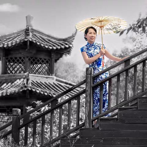 一袭青衣染芳华