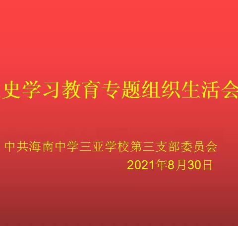 2021年度海南中学三亚学校第三党支部组织生活会