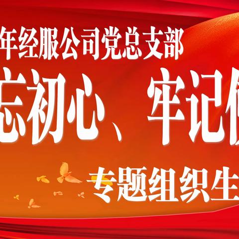 经服公司党总支部召开“不忘初心、牢记使命”主题教育专题组织生活会和2019年度民主评议党员会议