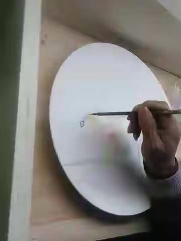 鸳鸯盘子彩绘过程