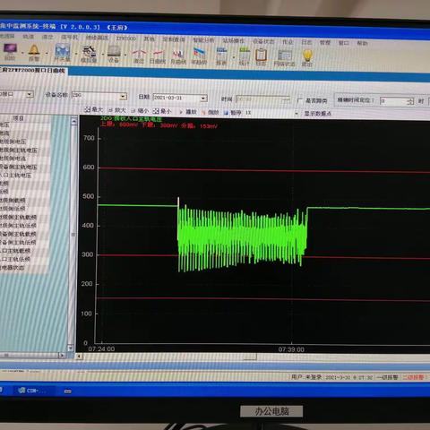 关于王府站2DG主轨出电压曲线波动分析