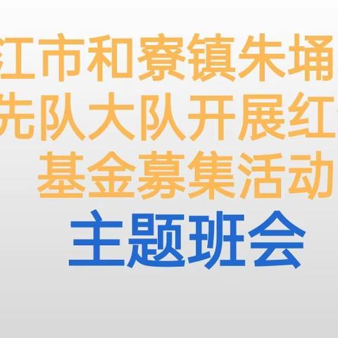 少先队和寮镇朱埇小学大队部响应团省委号召组织队员捐献爱心压岁钱活动掠影