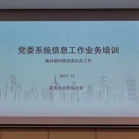 县委办开展党委系统信息工作业务培训
