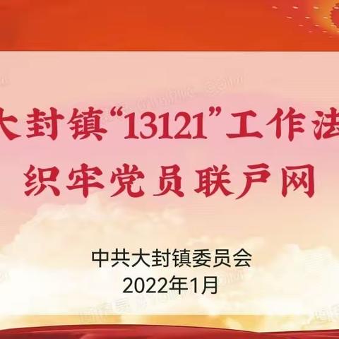 大封镇“13121”工作法推进党员联户工作，织牢疫情防控网