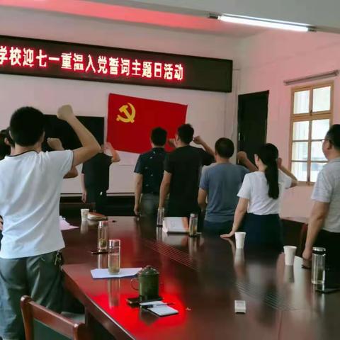 龙潭乡中心学校迎七一重温入党誓词主题活动圆满成功