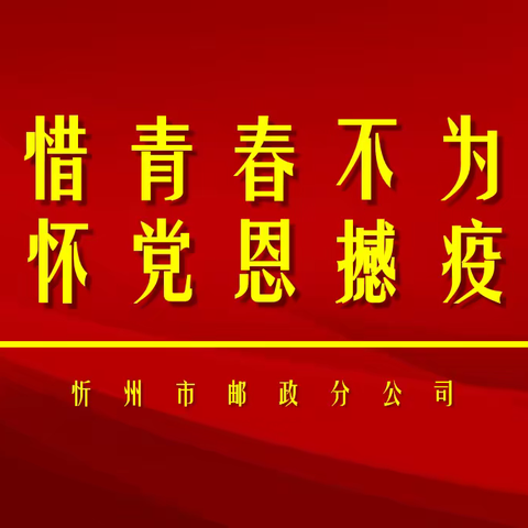 “不惜青春不为恩，心怀党恩撼疫行”——忻州邮政分公司党员抗疫志愿突击队在行动！