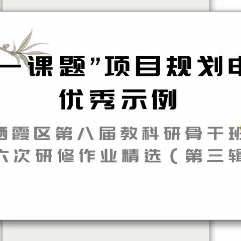 “一人一课题”项目规划申报书优秀示例——栖霞区第八届教科研骨干班第六次研修作业精选（第三辑）