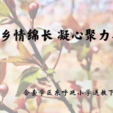 送教下乡情绵长 凝心聚力共成长——合索学区东呼延小学送教下乡活动纪实