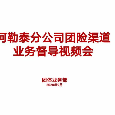 阿勒泰分公司团险渠道业务督导视频会