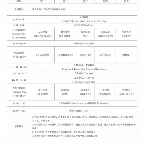 尚品天亿托育中心-海豚班6月第二周教学总结