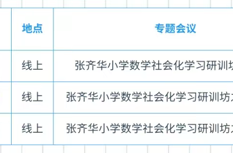 张齐华小学数学社会化学习研训坊