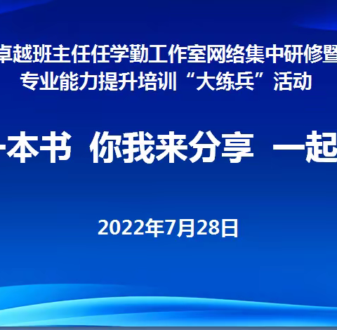 海南省小学卓越班主任任学勤工作室网络集中研修暨小学班主任专业能力提升培训“大练兵”活动