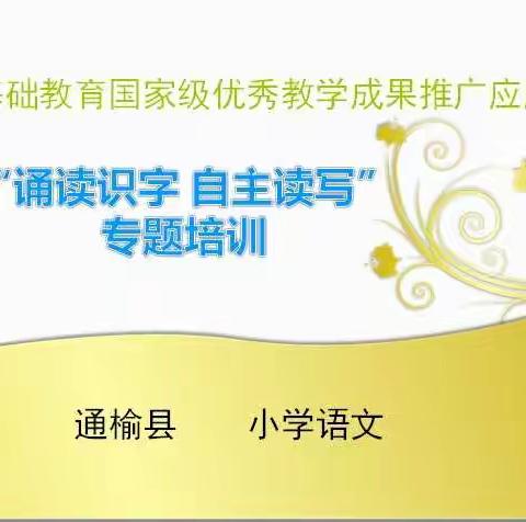 优秀成果催人进 戮力同心谱华章     ——小语“诵读识字·自主读写”教学成果推广应用专题培训   ﻿